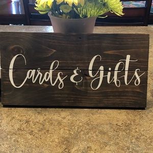 Rustic wedding sign 14x5 “Cards & Gifts”